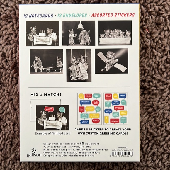 Vintage Cats Greeting Cards with DIY Meme Stickers - Picture 2 of 4